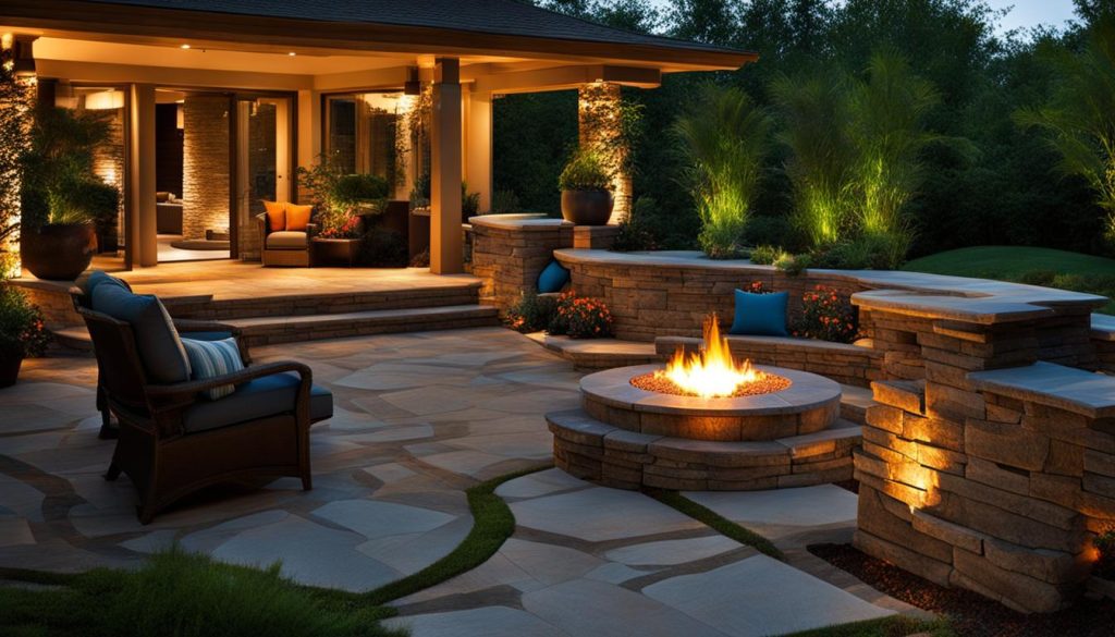 Fire feature landscaping