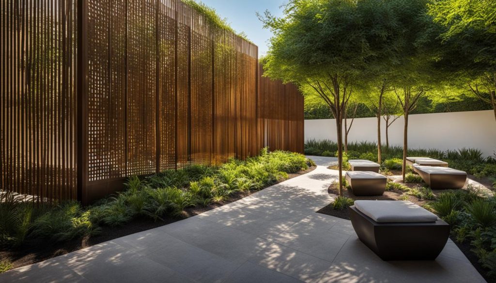 Privacy screen landscaping