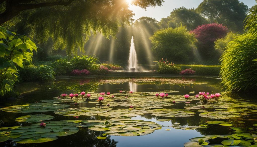 Water Lilies in a Pond