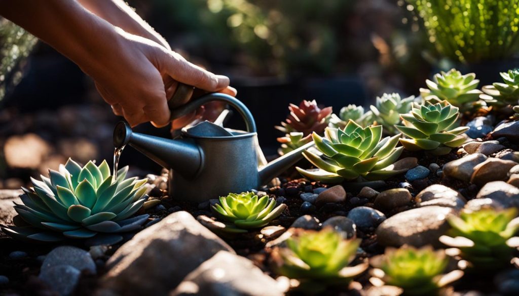 Watering succulents