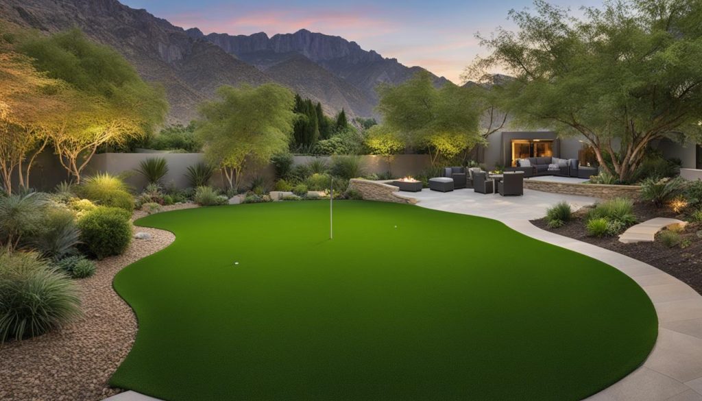 lush green artificial turf landscaping