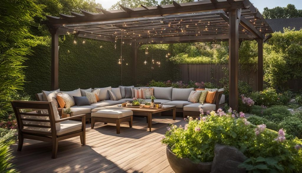 outdoor space enhancing with pergolas