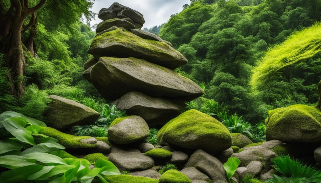 rock formation in landscaping