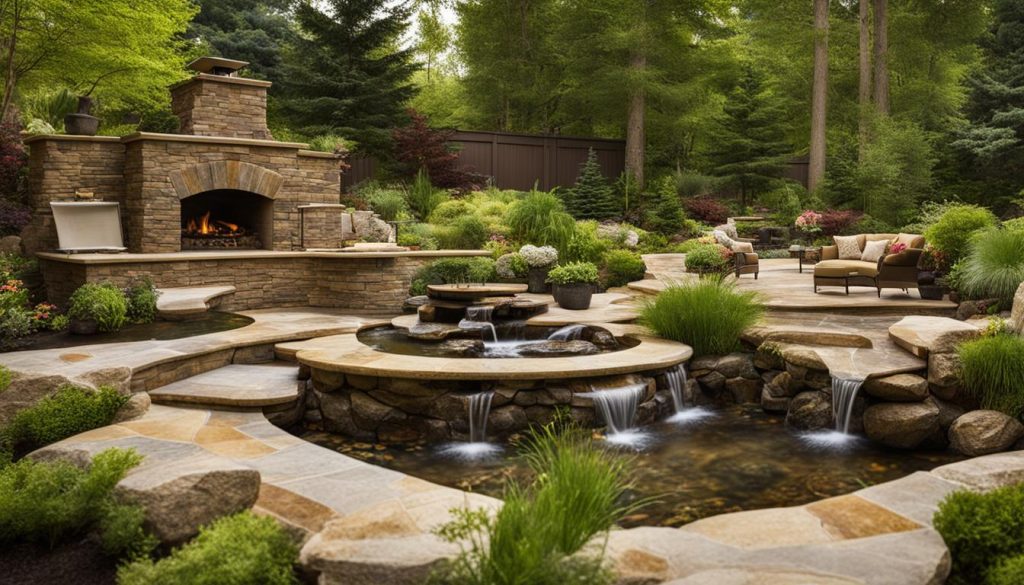 water feature in the backyard